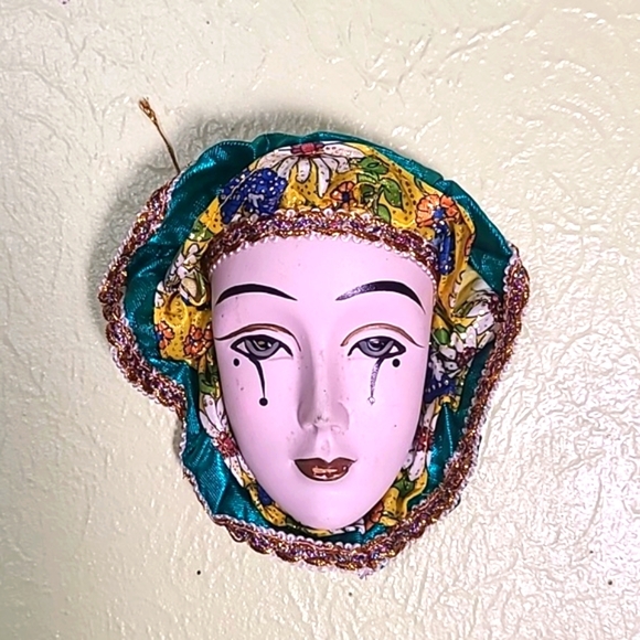 Decorative Porcelain Colorful Masquerade Mask Wall Art - Picture 1 of 4